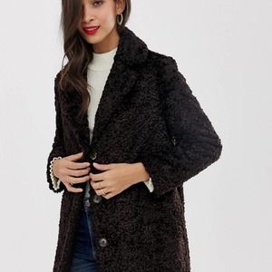 Anthropologie Helene Berman Faux Fur Coat, Brown